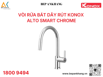 Vòi rửa bát dây rút Konox Alto Smart Chrome